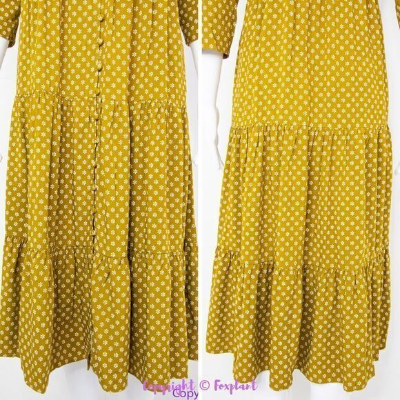 NEW Madewell V-Neck Tiered Button-Front Midi Dress in Daisies Forever, 00 - Picture 5 of 16